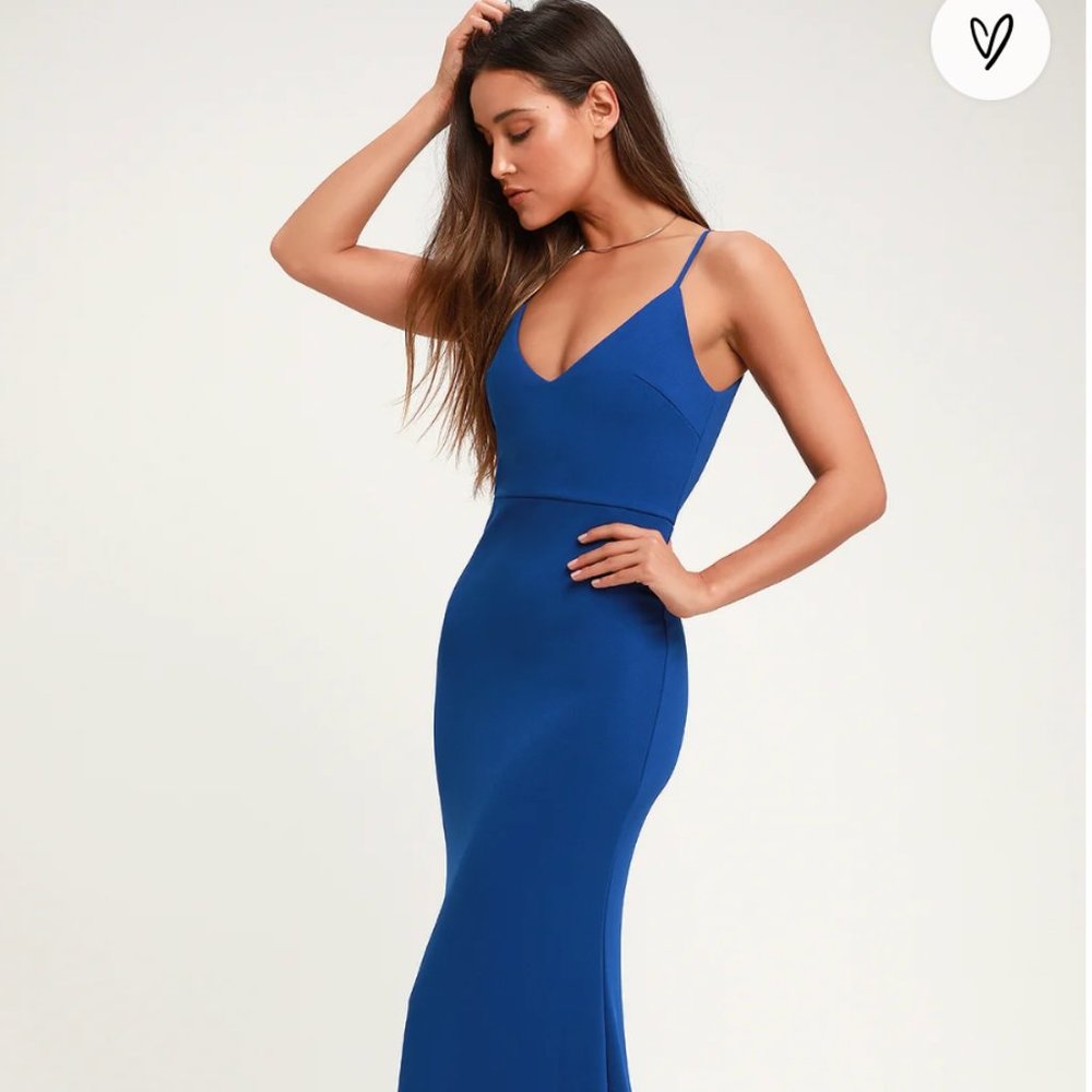 NWT Lulu Infinite Glory Royal Blue Maxi Formal Dress Size Medium
